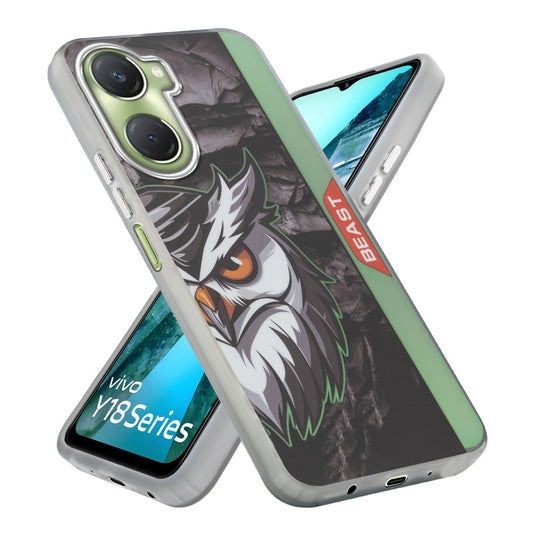 Beast Mode Animal Printed Back Case For Vivo Y18 With Hard Back & Glow Effect