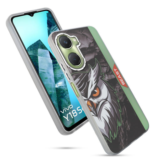 Beast Mode Animal Printed Back Case For Vivo Y18 With Hard Back & Glow Effect
