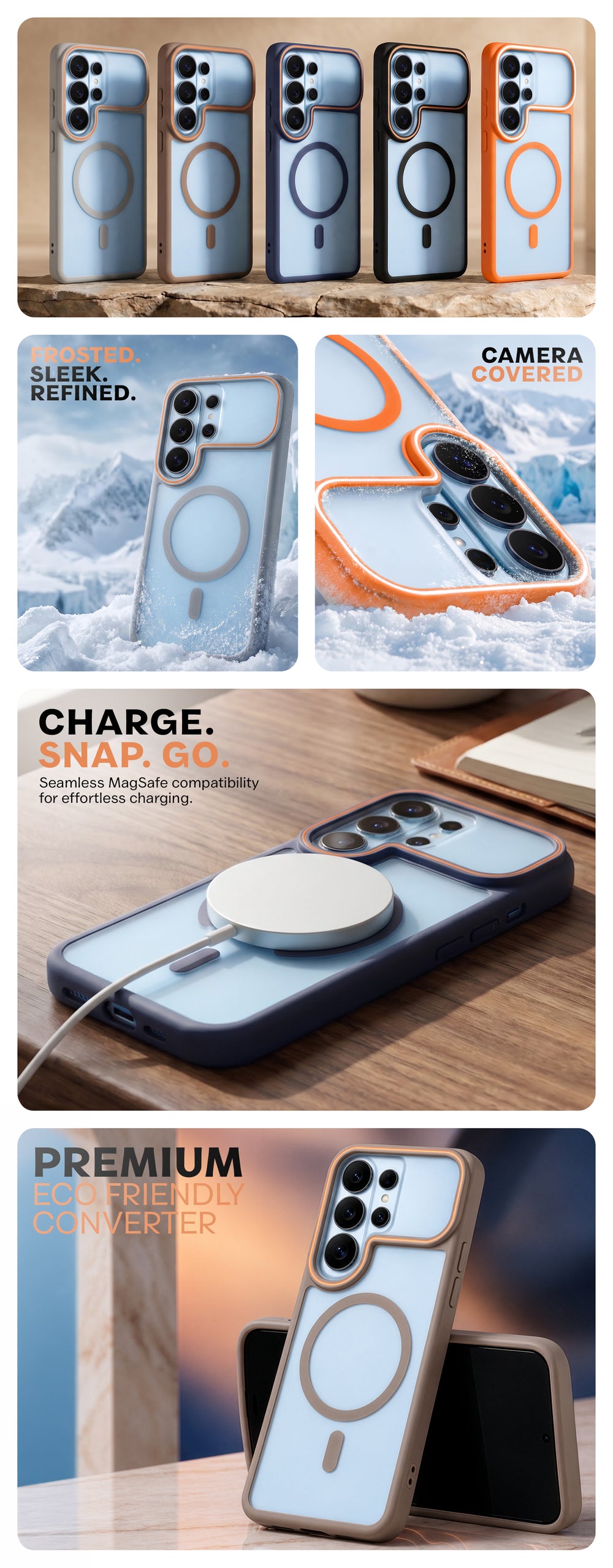 Premium Magnetic Case for Motorola Moto Edge 70 Fusion 5G with Frosted Back, Soft Silicone Edges & Raised Camera Protection