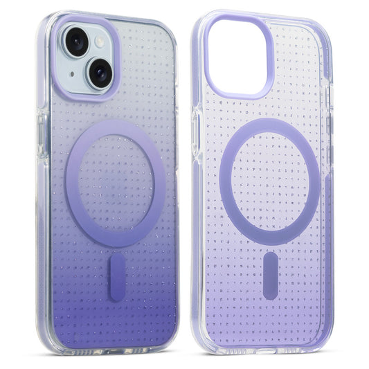 Stunning Dual Shade Starry MagSafe Hard Back Case for Apple iPhone 15 with Colourful Raised Camera Edges