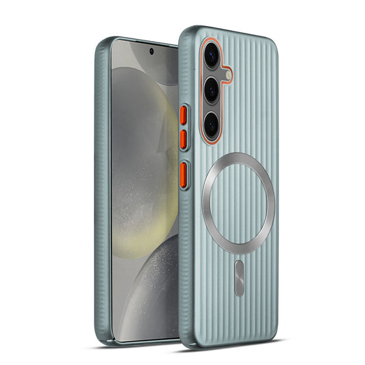 Titanium Grid Armor Hard Back Case For Samsung S24 5G, With Magsafe Compatible