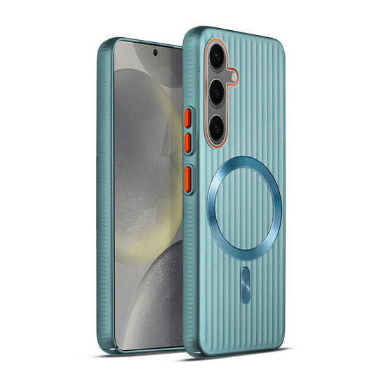 Titanium Grid Armor Hard Back Case For Samsung S24 5G, With Magsafe Compatible