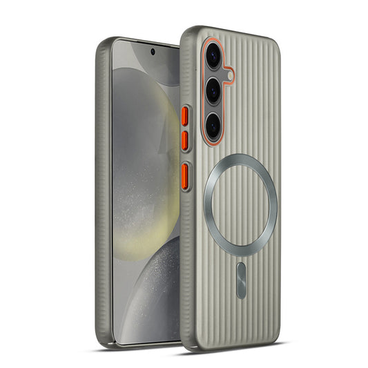 Titanium Grid Armor Hard Back Case For Samsung S24 5G, With Magsafe Compatible