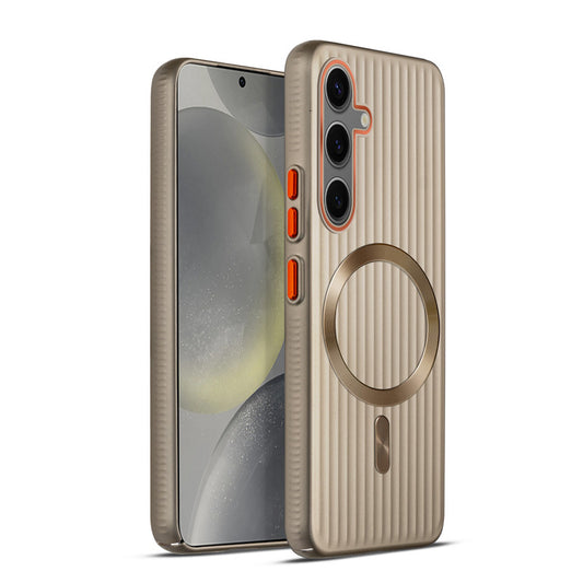 Titanium Grid Armor Hard Back Case For Samsung S24 5G, With Magsafe Compatible