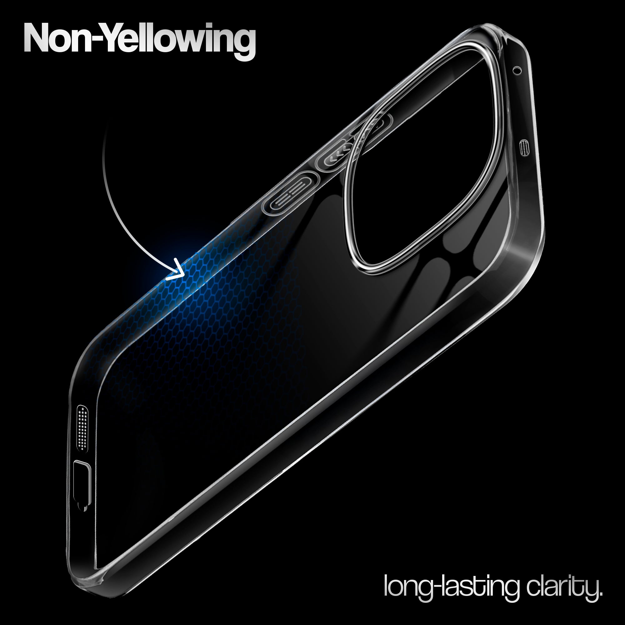 Crystal Clear Anti-Yellow Transparent Back Cover Case With Camera Ring Crystal Clear Anti-Yellow Transparent Back Cover Case With Camera Ring