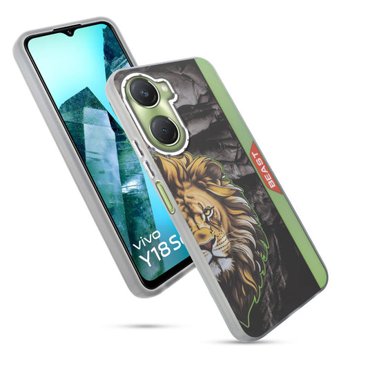 Beast Mode Animal Printed Back Case For Vivo Y18 With Hard Back & Glow Effect