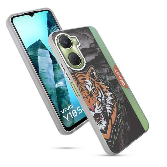 Beast Mode Animal Printed Back Case For Vivo Y18 With Hard Back & Glow Effect