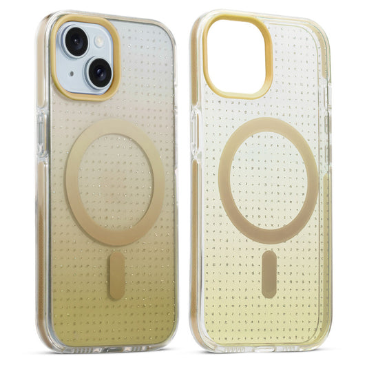 Stunning Dual Shade Starry MagSafe Hard Back Case for Apple iPhone 15 with Colourful Raised Camera Edges