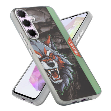 Beast Mode Animal Printed Back Case For Samsung A35 5G With Hard Back & Glow Effect