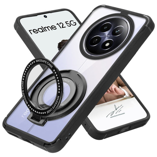 Silicone Grip Clear Case Ring Holder Kickstand For Realme 12 5G