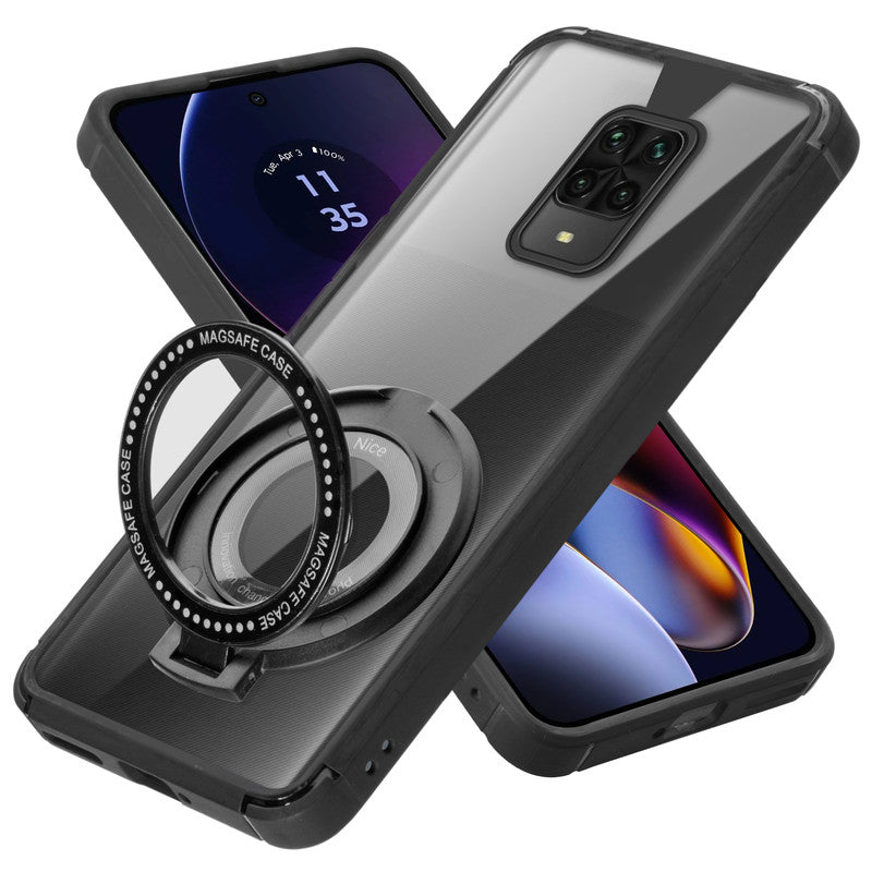 Silicone Grip Clear Case Ring Holder Kickstand For Poco M2 Pro