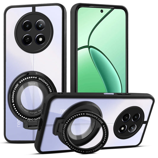 Soft Frame Clear Case Ring Holder Kickstand For Realme 12 5G