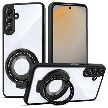 Soft Frame Clear Case Ring Holder Kickstand For Samsung S24 FE 5G