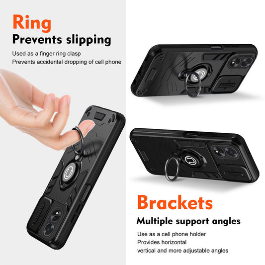 Ultra Rugged Case with Rotating Ring Holder Back Case For Oppo A38 4G
