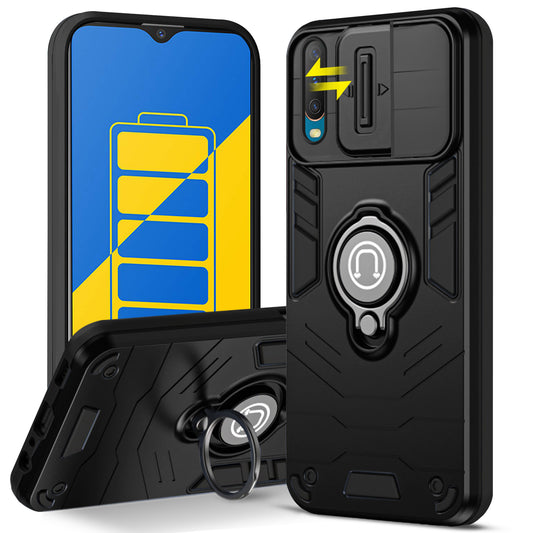Ultra Rugged Case with Rotating Ring Holder Back Case For Vivo Y12