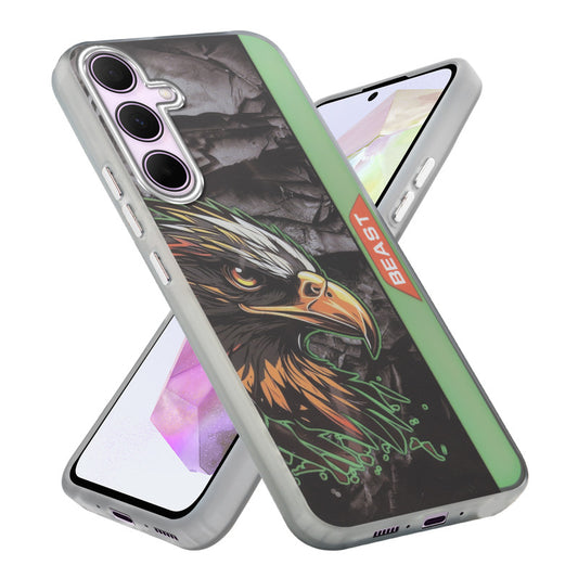 Beast Mode Animal Printed Back Case For Samsung A35 5G With Hard Back & Glow Effect