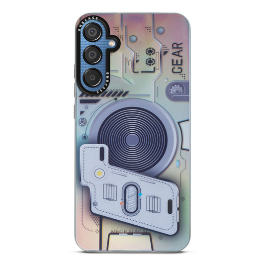 Colorful Reflective Circuit Prints Hard Back Protector Case For Samsung S24 FE 5G