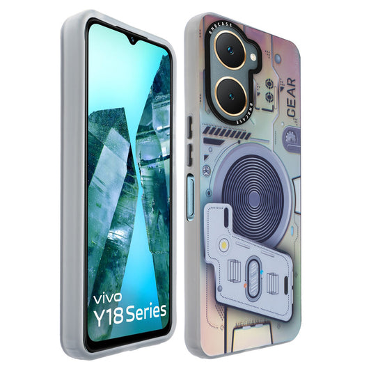 Colorful Reflective Circuit Prints Hard Back Protector Case For Vivo Y18
