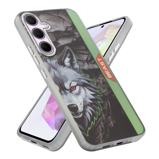 Beast Mode Animal Printed Back Case For Samsung A35 5G With Hard Back & Glow Effect