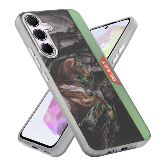 Beast Mode Animal Printed Back Case For Samsung A35 5G With Hard Back & Glow Effect