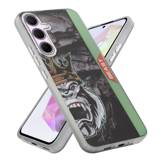 Beast Mode Animal Printed Back Case For Samsung A35 5G With Hard Back & Glow Effect