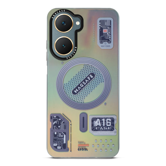 Colorful Reflective Circuit Prints Hard Back Protector Case For Vivo Y18