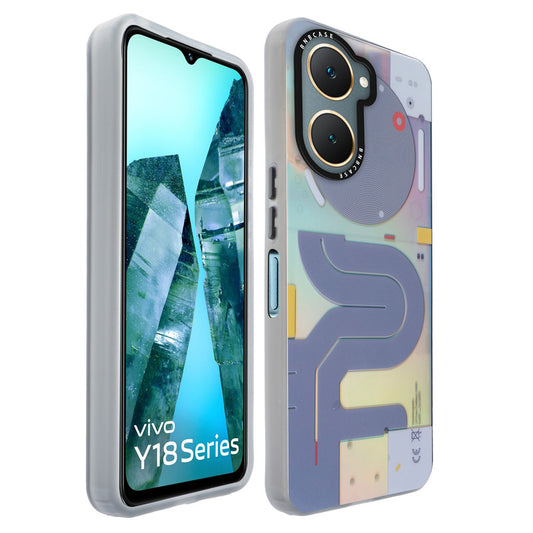 Colorful Reflective Circuit Prints Hard Back Protector Case For Vivo Y18