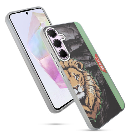 Beast Mode Animal Printed Back Case For Samsung A35 5G With Hard Back & Glow Effect