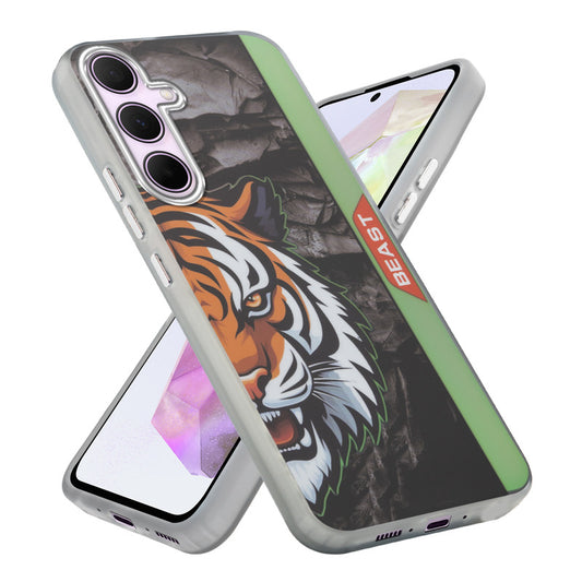 Beast Mode Animal Printed Back Case For Samsung A35 5G With Hard Back & Glow Effect