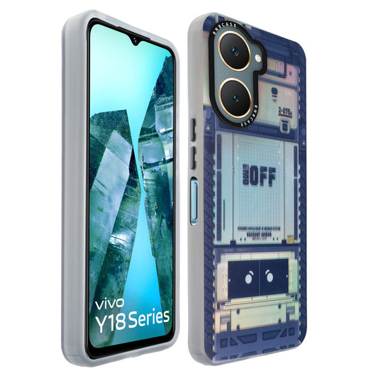 Colorful Reflective Circuit Prints Hard Back Protector Case For Vivo Y18