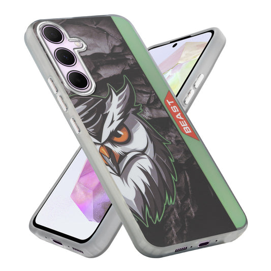 Beast Mode Animal Printed Back Case For Samsung A35 5G With Hard Back & Glow Effect