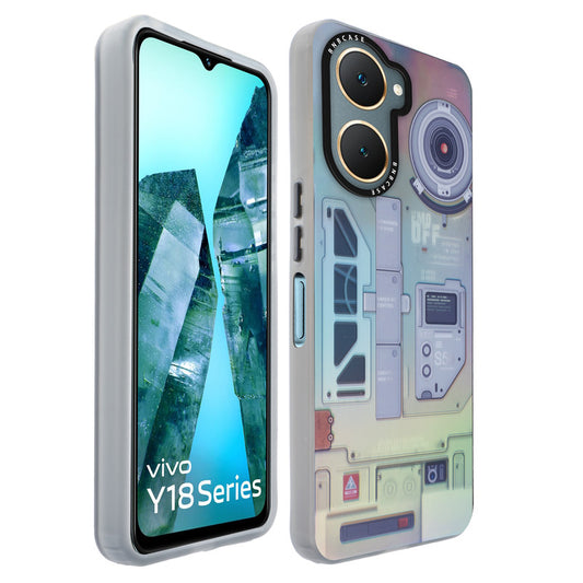 Colorful Reflective Circuit Prints Hard Back Protector Case For Vivo Y18