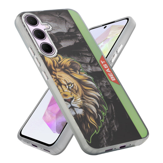 Beast Mode Animal Printed Back Case For Samsung A35 5G With Hard Back & Glow Effect