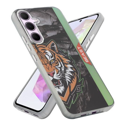 Beast Mode Animal Printed Back Case For Samsung A35 5G With Hard Back & Glow Effect