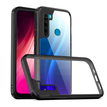Silicone Frame Transparent Hard Back Cover for Redmi Note 8