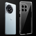 Transparent anti-yellow hard back case fitted on OnePlus 11 5G showing full back coverage and camera protection