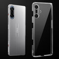 Transparent anti-yellow hard back case fitted on Poco F3 GT showing full back coverage and camera protection
