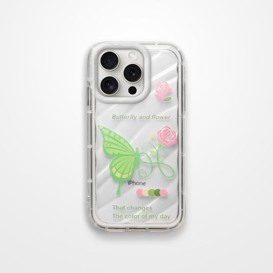 Butterfly Printed Transparent Back Cover for Apple iPhone 15 Pro Max