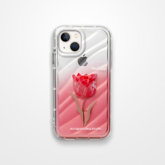 Tulip Flower Print Transparent Back Cover for Apple iPhone 14
