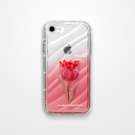 Tulip Flower Print Transparent Back Cover for Apple iPhone Se 2022