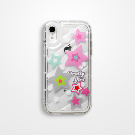 Cute Star Printed Transparent  Back Cover for Apple iPhone Xr