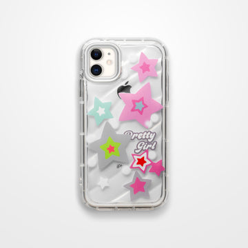 Cute Star Printed Transparent  Back Cover for Apple iPhone 12