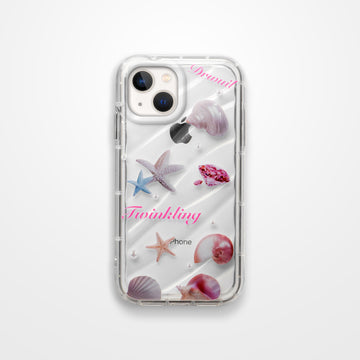 Cute Starfish Printed Transparent Back Cover for Apple iPhone 13