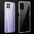 Transparent anti-yellow hard back case fitted on Realme 8i showing full back coverage and camera protection