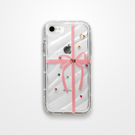 Ribbon Print Transparent Back Cover for Apple iPhone 7