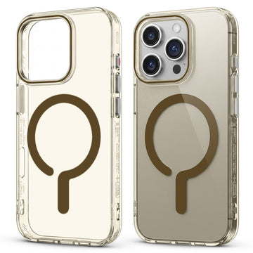 Transparent Magnetic Bumper Case for Apple iPhone 15 Pro Max Cushion Protection & Metal Finish Buttons