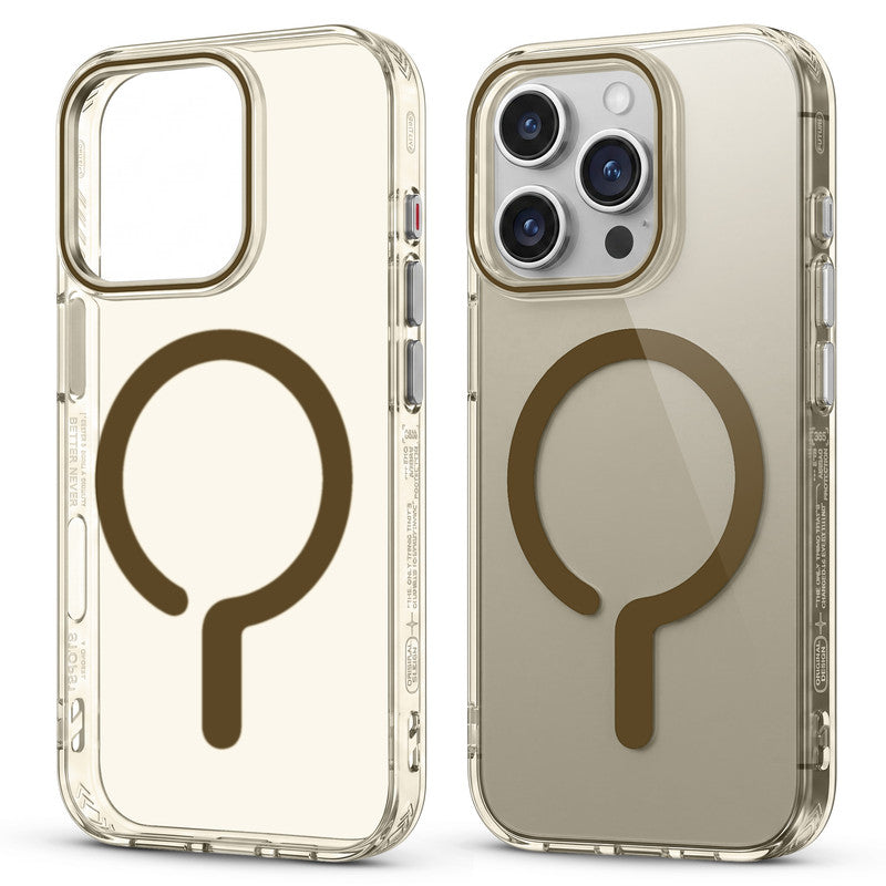 Transparent Magnetic Bumper Case for Apple iPhone 16 Pro Cushion Protection & Metal Finish Buttons