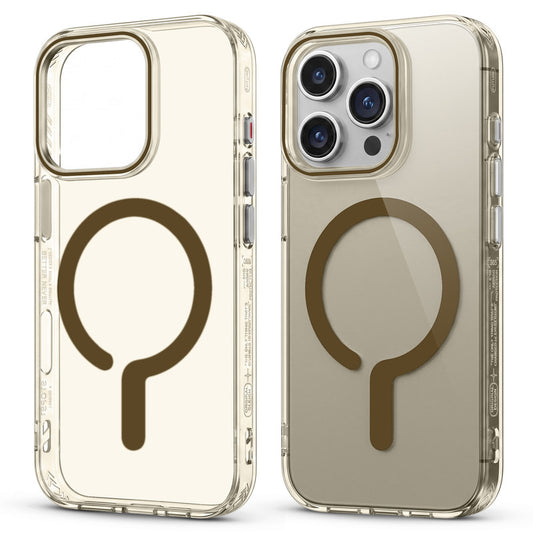 Transparent Magnetic Bumper Case for Apple iphone 16 Pro Max Cushion Protection & Metal Finish Buttons