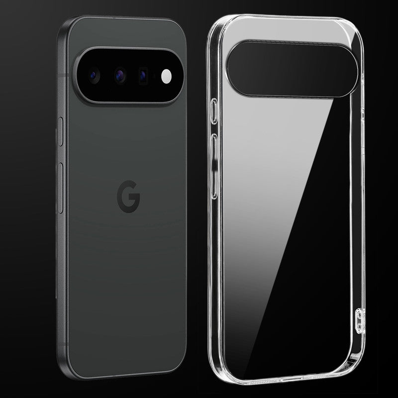 Transparent anti-yellow hard back case fitted on Google Pixel 11 5G showing full back coverage and camera protection