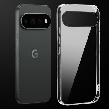 Transparent anti-yellow hard back case fitted on Google Pixel 11 Pro XL 5G showing full back coverage and camera protection